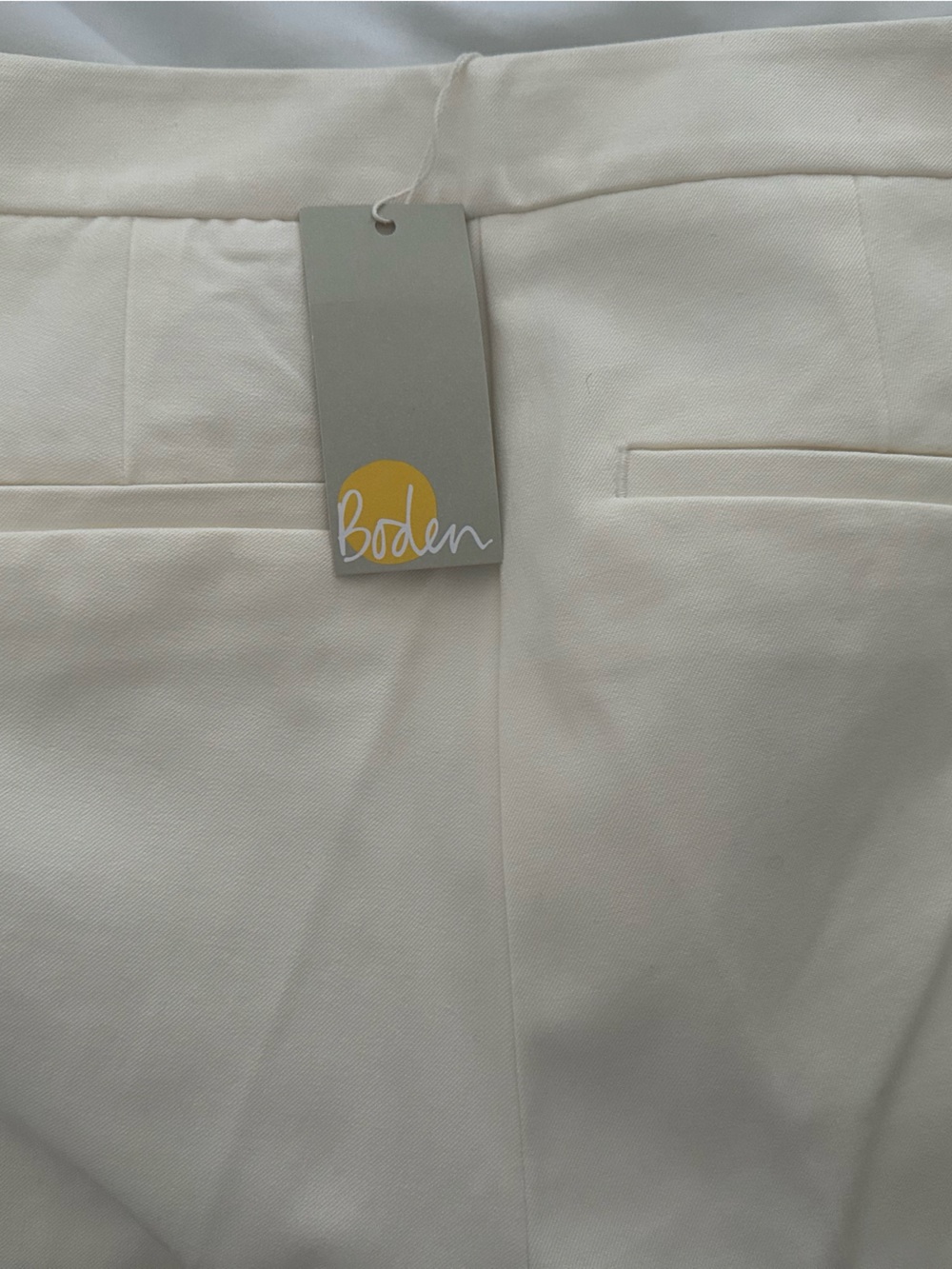 Boden Cream Trousers Straight-Leg Cotton Blend with tags size 6R